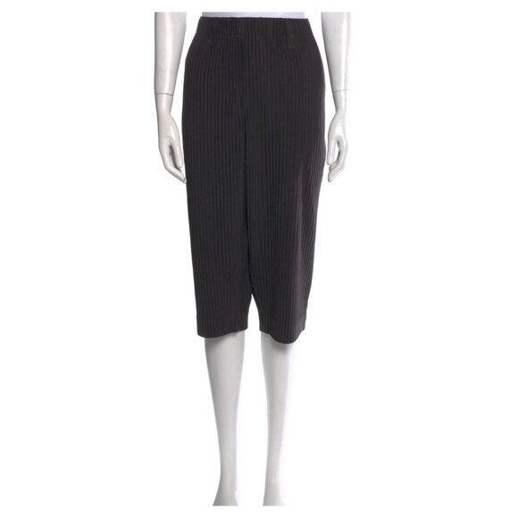 Issey Miyake Homme Plisse 2 / Medium shorts cropped pants matte black w/pockets - Picture 5 of 11